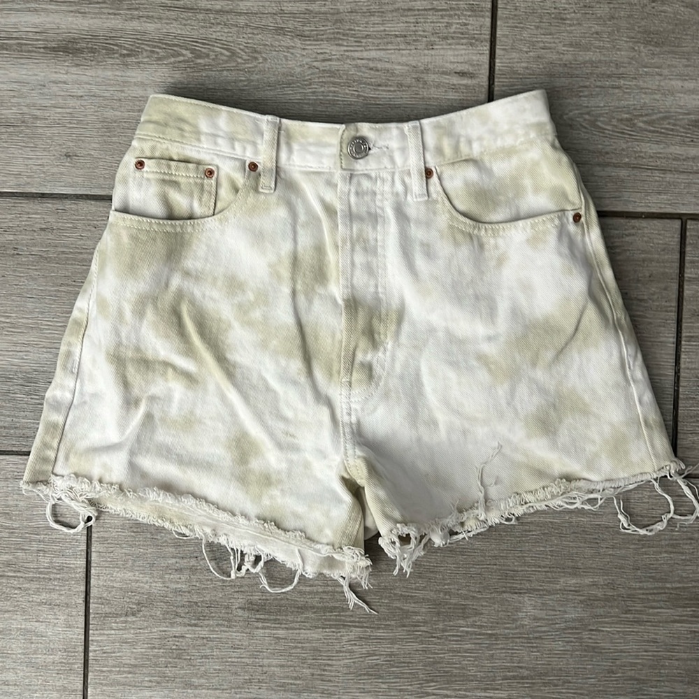 PacSun Ultra High Rise Vintage Shorts tie Dye Green size 26